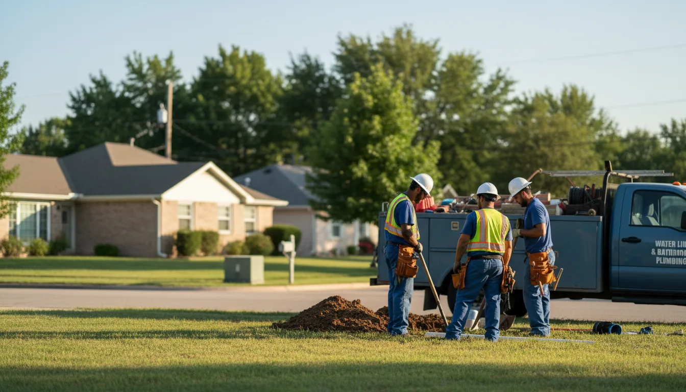 Residential water line and bathroom plumbing service in Ozark, AR